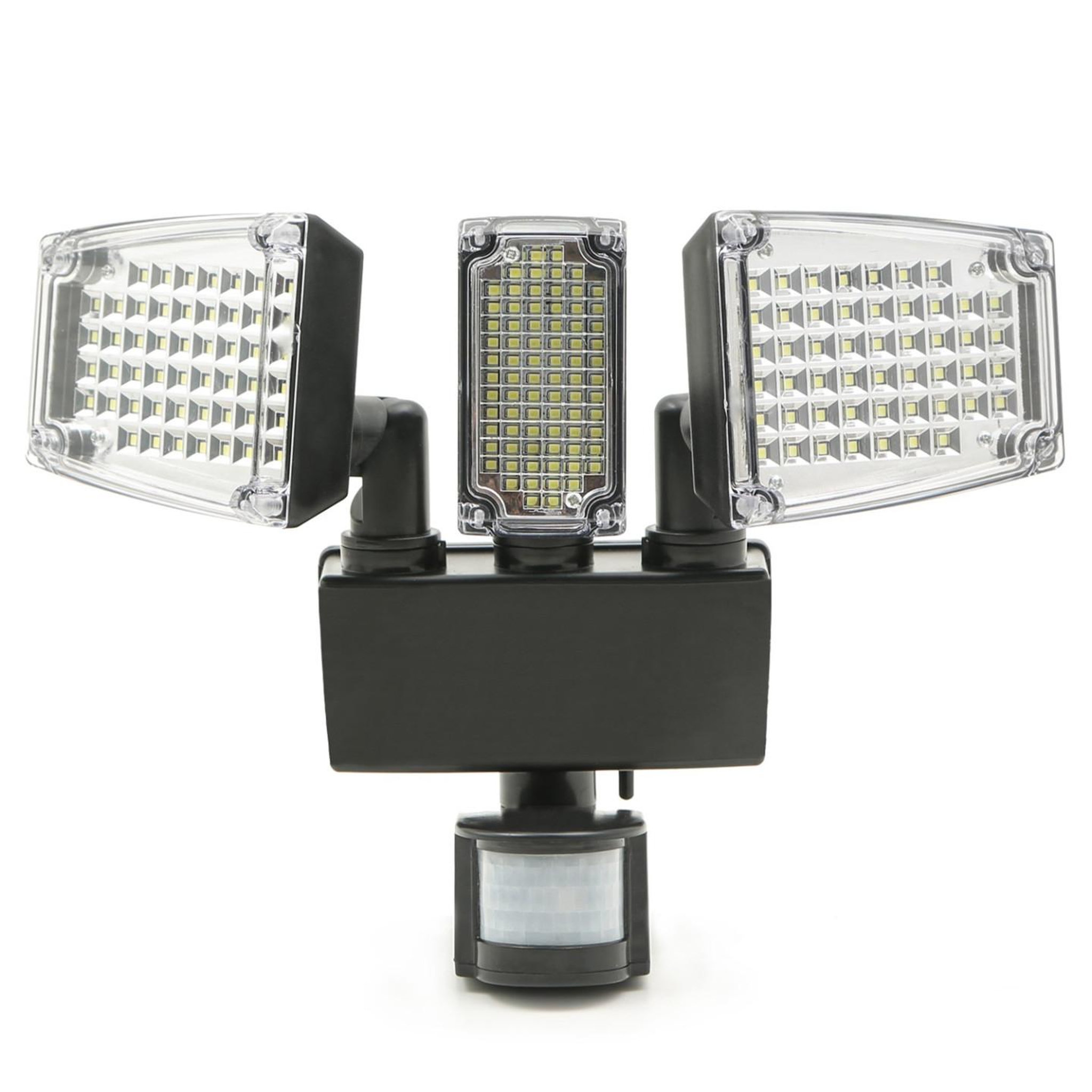 Voir la diapositive 4 : ID MARKET Projecteur solaire 3 têtes 178 led détecteur de mouvement