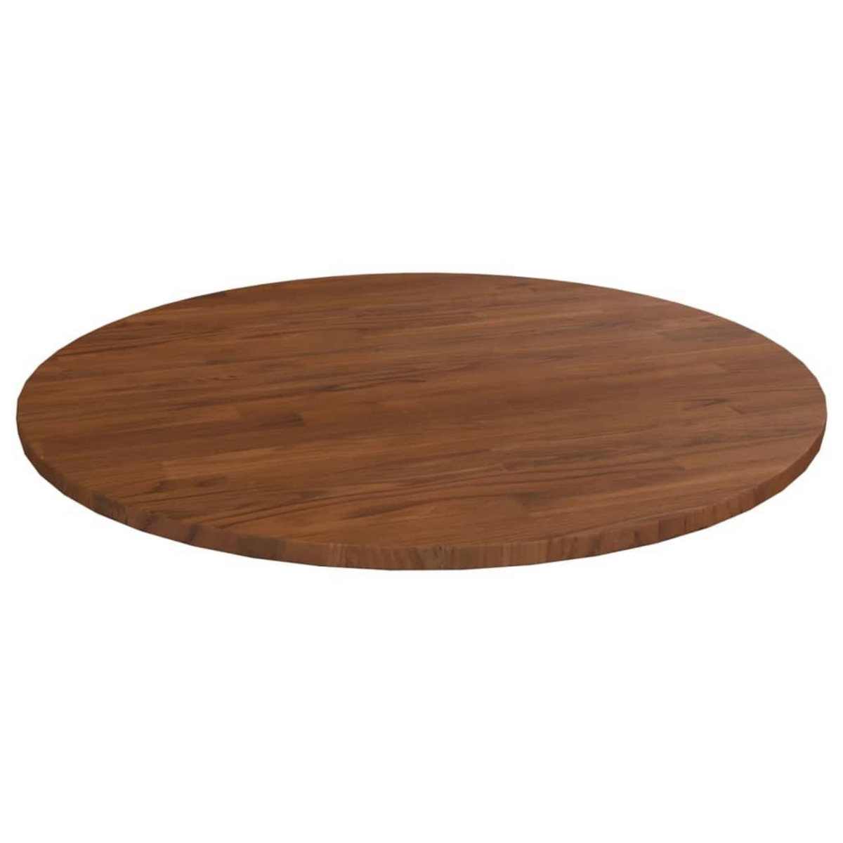 VIDAXL Dessus de table rond Marron fonce Ø70x1,5cm Chene massif traite