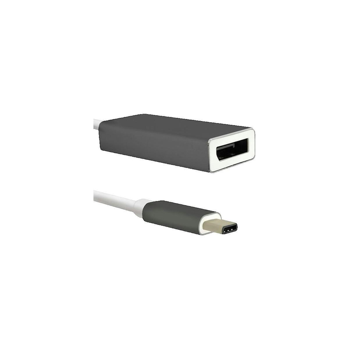 QOLTEC Adaptateur Qoltec USB vers DisplayPort aluminium noir et blanc