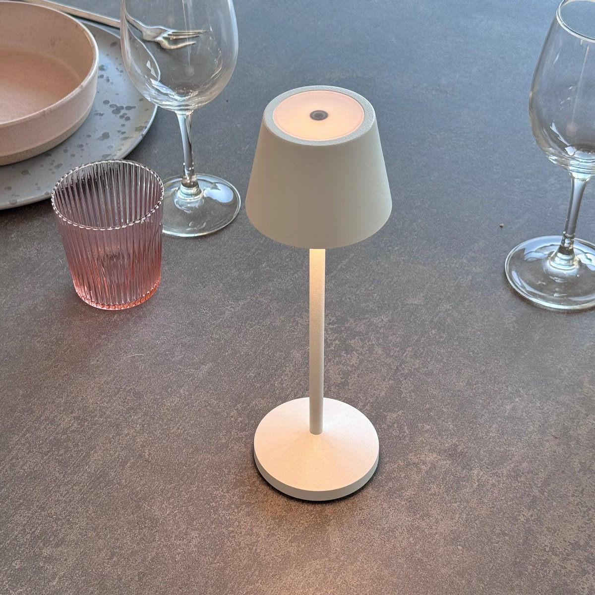 Lumisky Lampe de table sans fil EMILY Blanc Aluminium H20CM