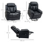 Voir la diapositive 3 : HOMCOM Fauteuil releveur inclinable avec repose-pied ajustable - fauteuil de relaxation électrique - revêtement synthétique noir