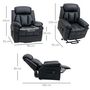 Voir la diapositive 3 : HOMCOM Fauteuil releveur inclinable avec repose-pied ajustable - fauteuil de relaxation électrique - revêtement synthétique noir