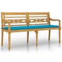 Voir la diapositive 2 : VIDAXL Banc Batavia avec coussin bleu 150 cm Bois de teck massif