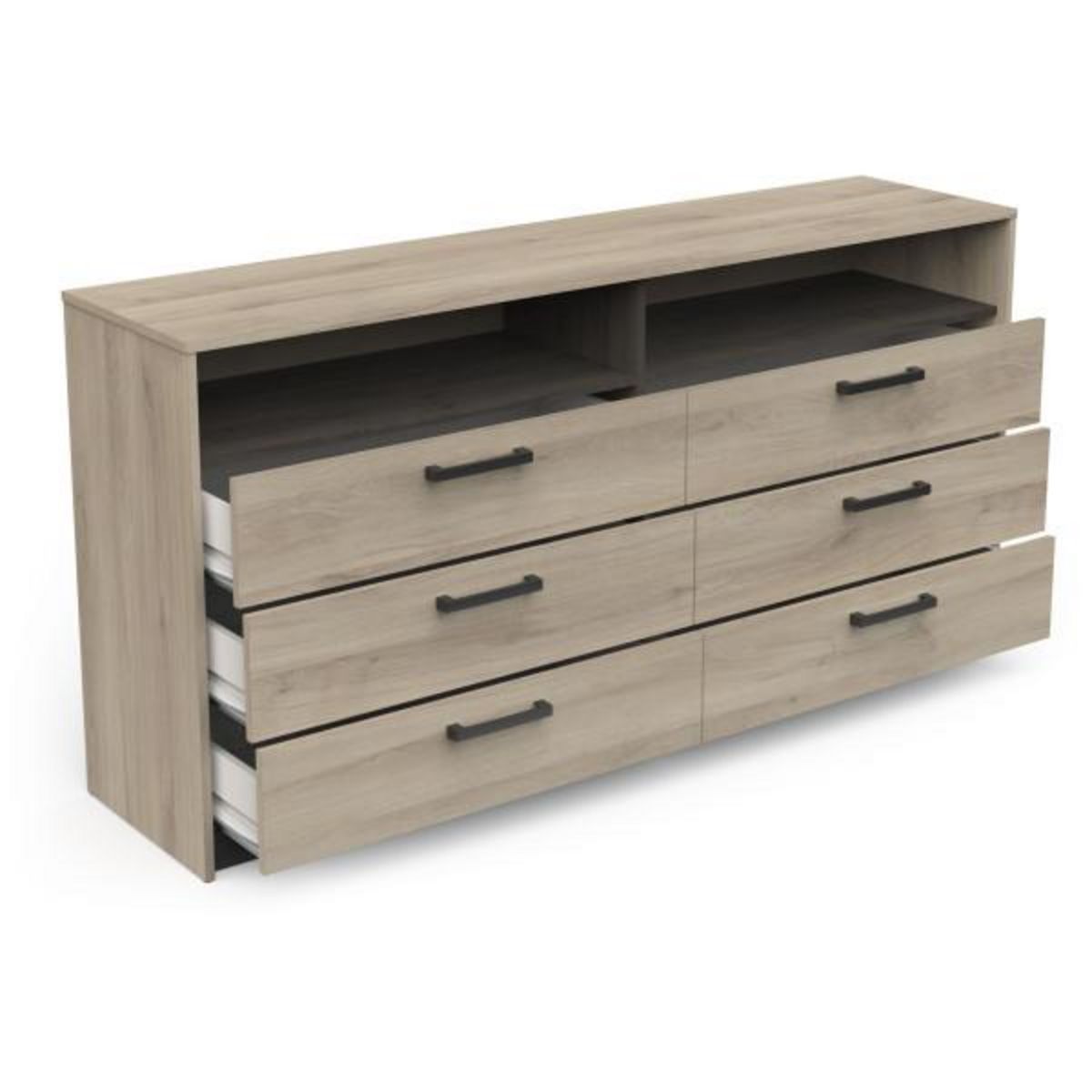 Demeyere Commode - WATSON - 6 tiroirs - Chene Kronberg / Chene Waterford - 162,7 x 39,5 x 81,1 cm - DEMEYERE