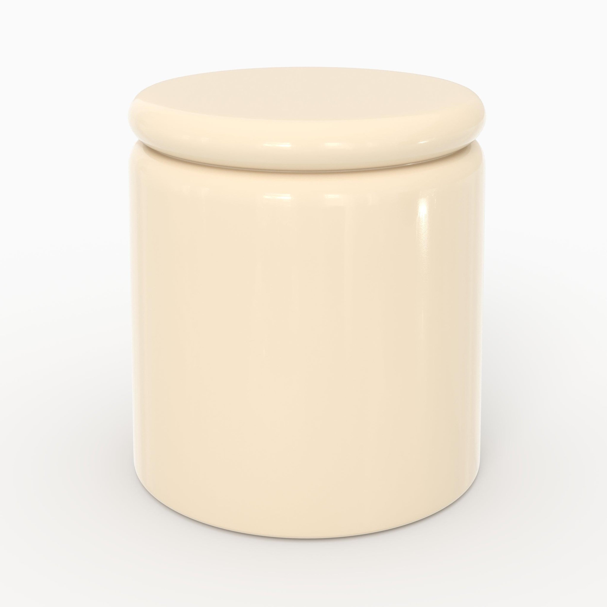 MAISON PAVANE Table d'appoint laquée blanche en MDF, D40 cm-Oscar
