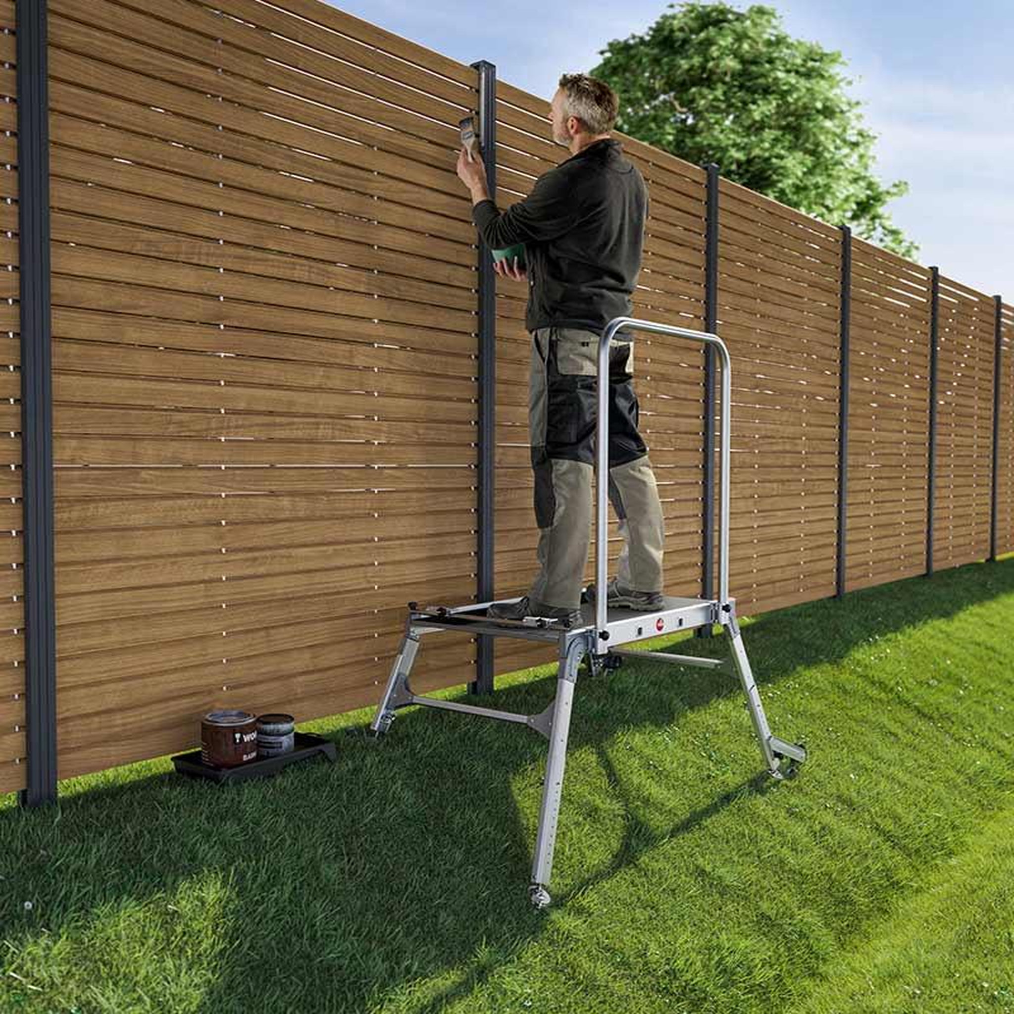 Voir la diapositive 3 : HAILO Plateforme de travail pour jardin en aluminium Hailo LP Outdoor