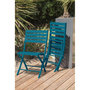 Voir la diapositive 5 : Paris Prix Ensemble Table de Jardin Pliante & 4 Chaises  Marius  110cm Bleu Canard