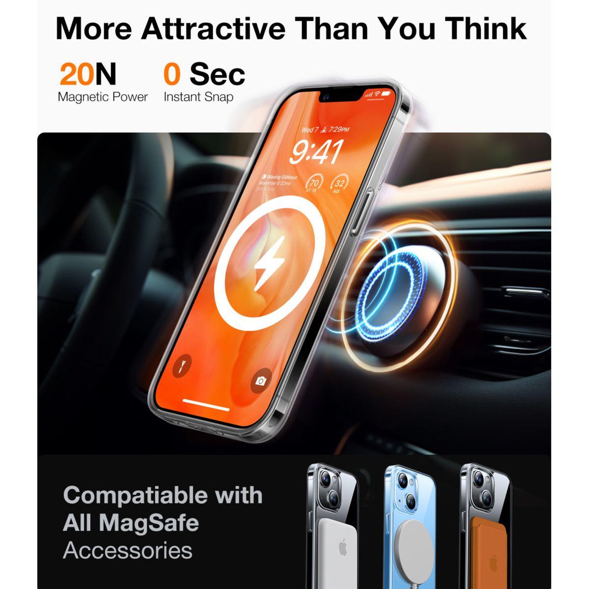 Voir la diapositive 5 : TORRAS Coque intégrale iPhone 15 Plus MagSafe + support transp