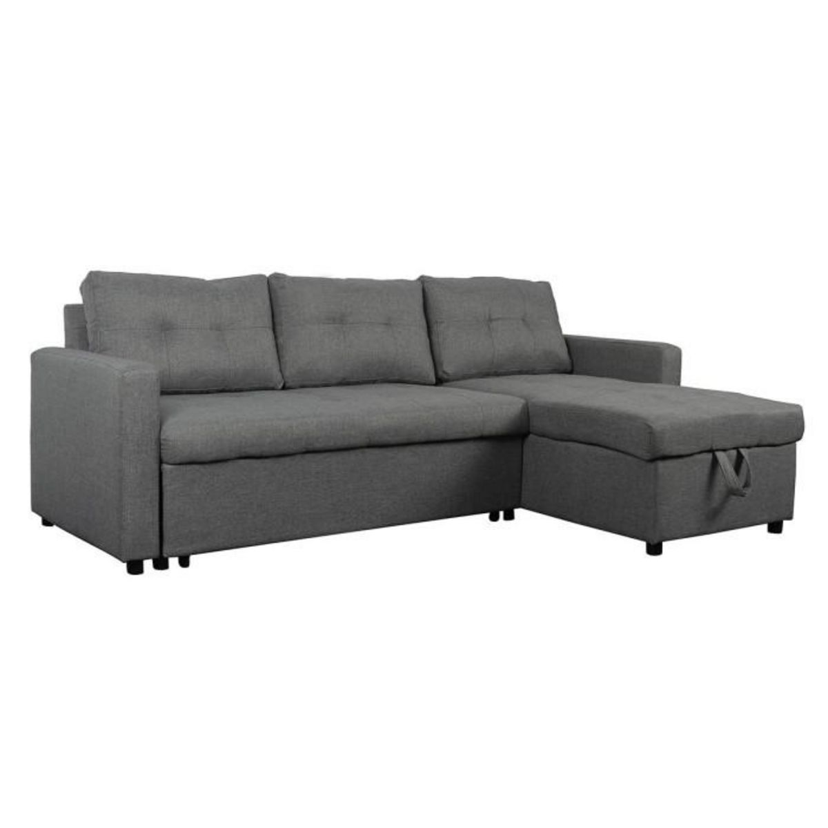 Paris Prix Canapé d'Angle Convertible Tissu  Corto  221cm Gris