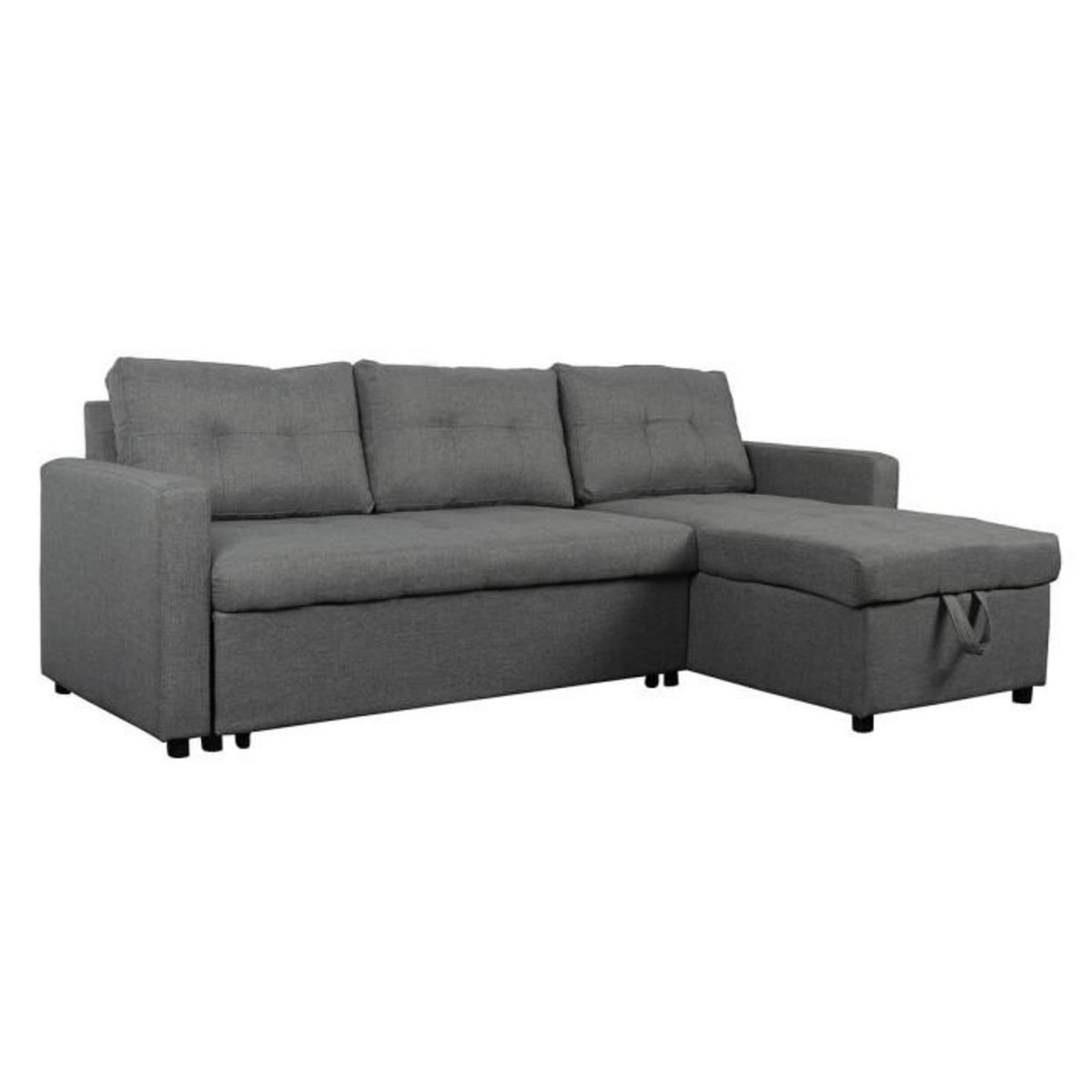 Paris Prix Canapé d'Angle Convertible Tissu  Corto  221cm Gris