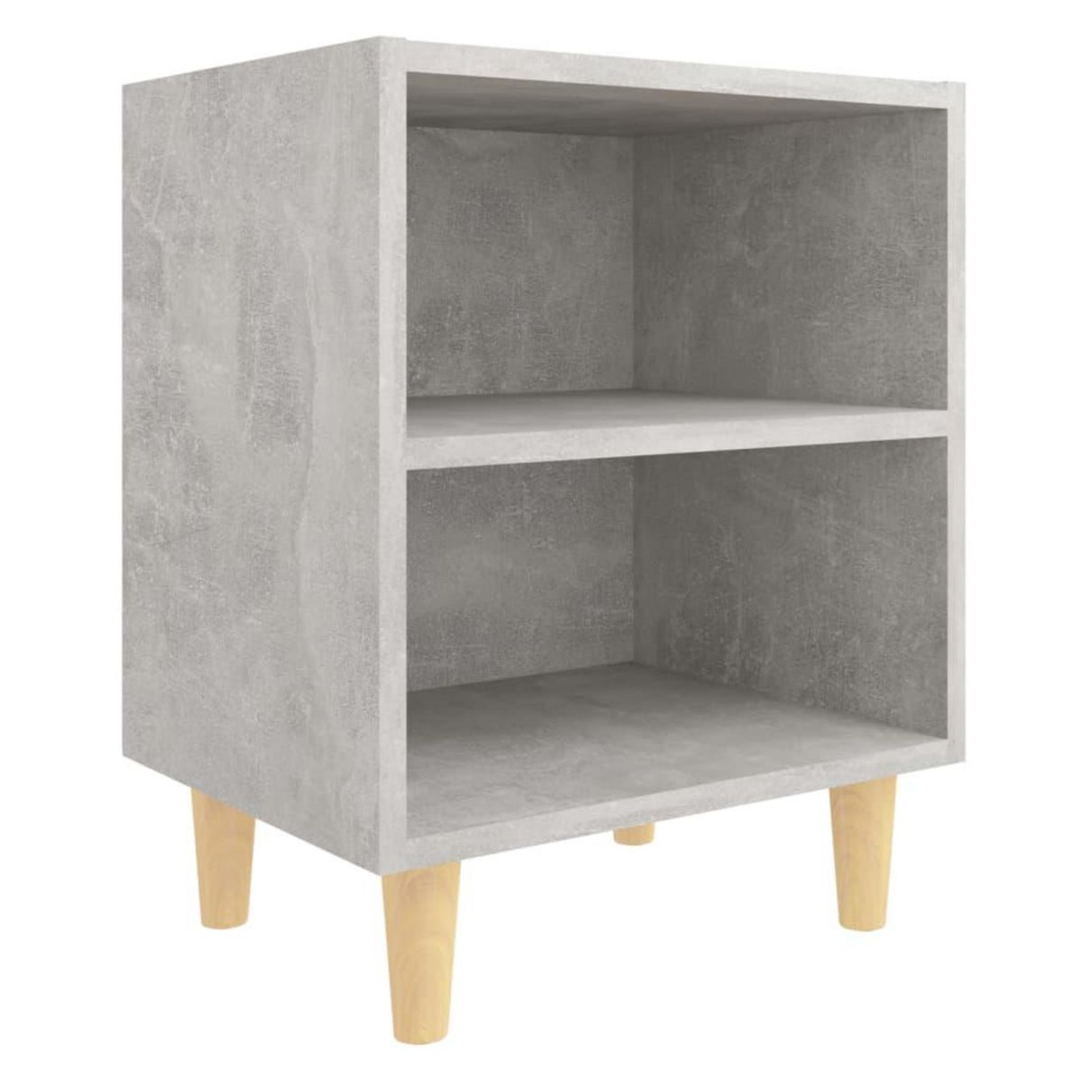 VIDAXL Table de chevet avec pieds en bois Gris beton 40x30x50 cm