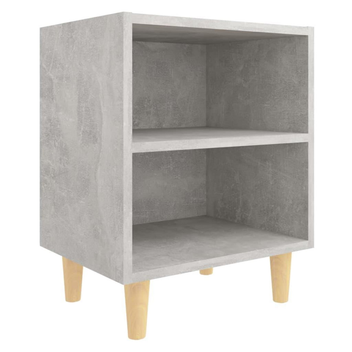 VIDAXL Table de chevet avec pieds en bois Gris beton 40x30x50 cm