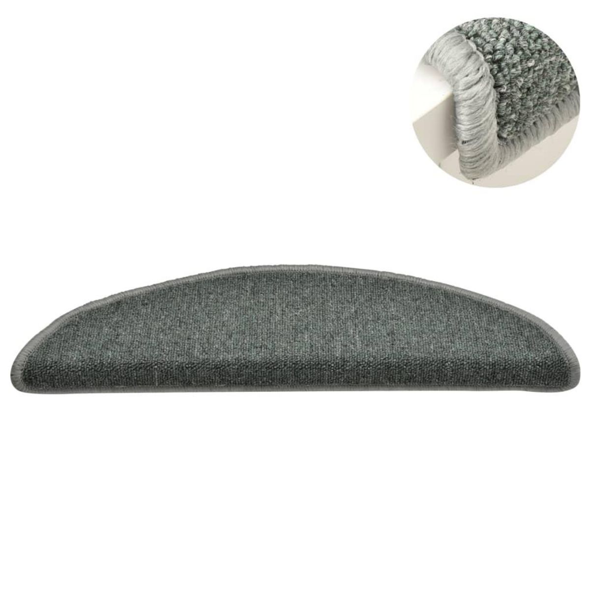 VIDAXL Tapis de marches d'escalier 15 pcs Vert fonce 56x17x3 cm