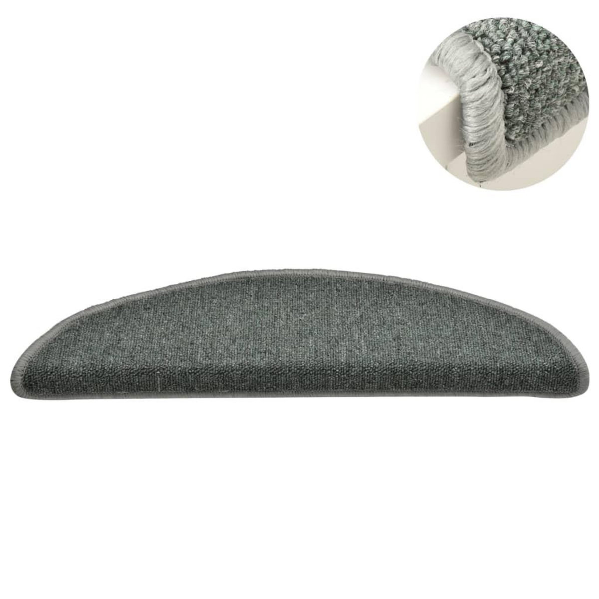 VIDAXL Tapis de marches d'escalier 15 pcs Vert fonce 56x17x3 cm