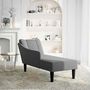 Voir la diapositive 2 : VIDAXL Fauteuil long avec accoudoir droit gris fonce tissu