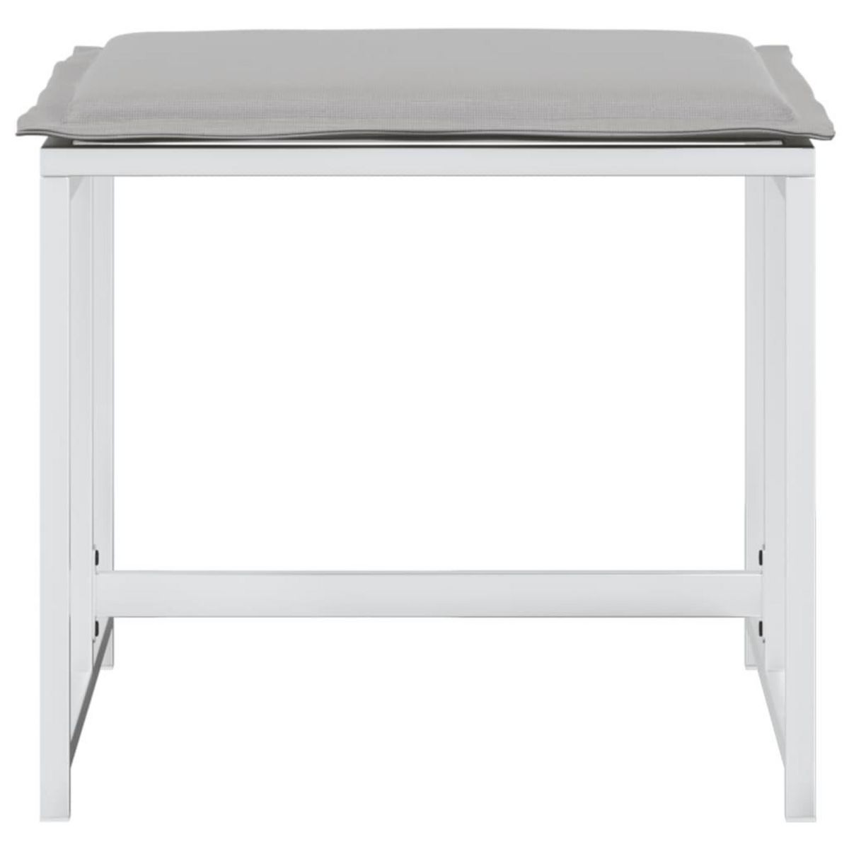 VIDAXL Tabourets de jardin avec coussins 4pcs blanc acier et textilene