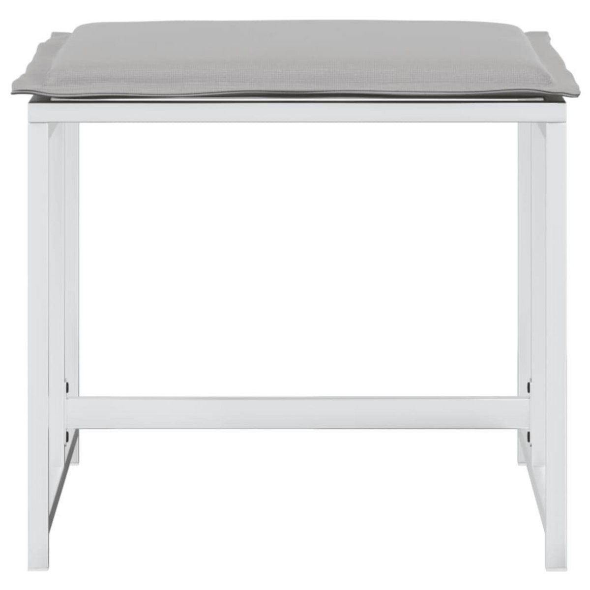 VIDAXL Tabourets de jardin avec coussins 4pcs blanc acier et textilene