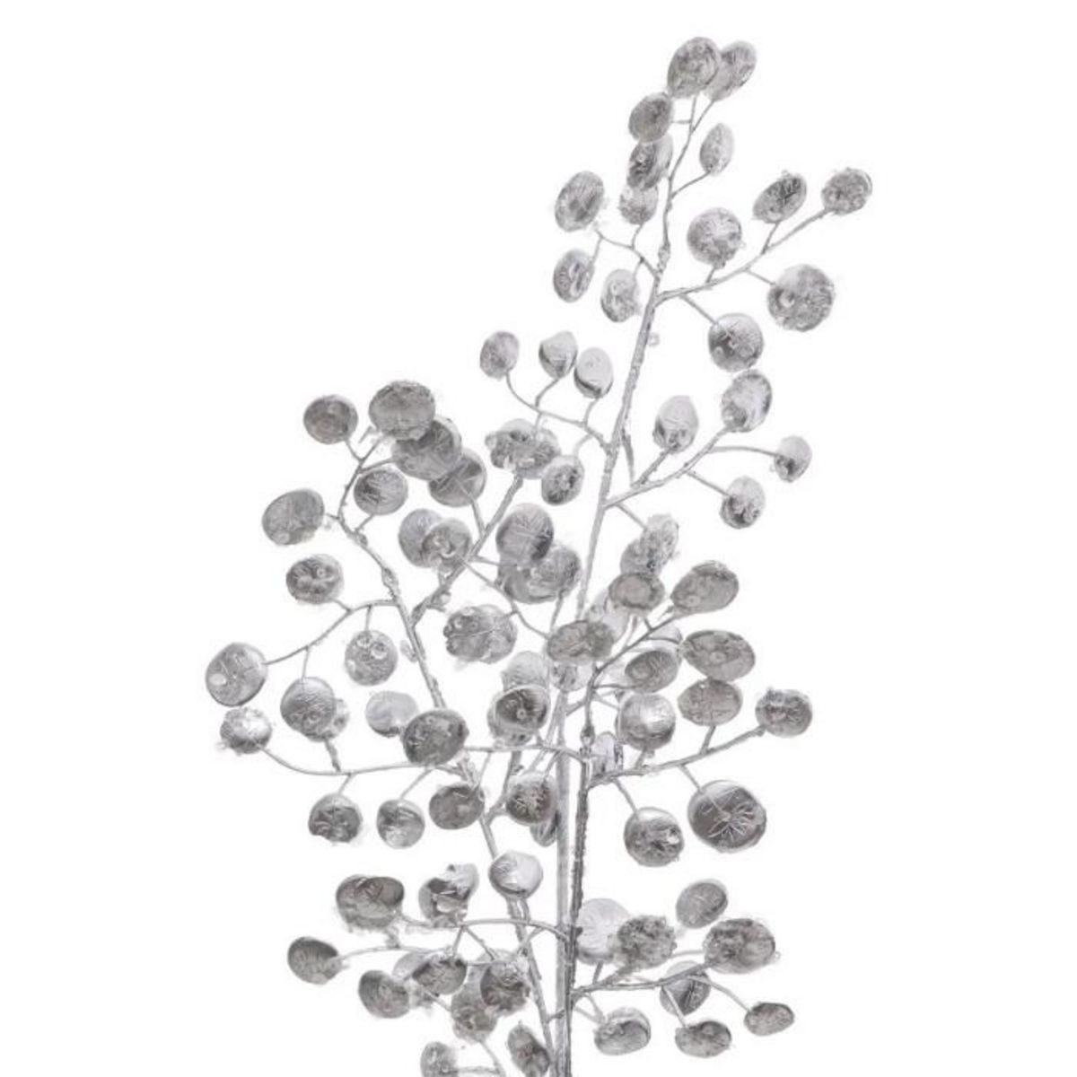 ATMOSPHERA Branche de Fleurs  Souffle Polaire  75cm Argent