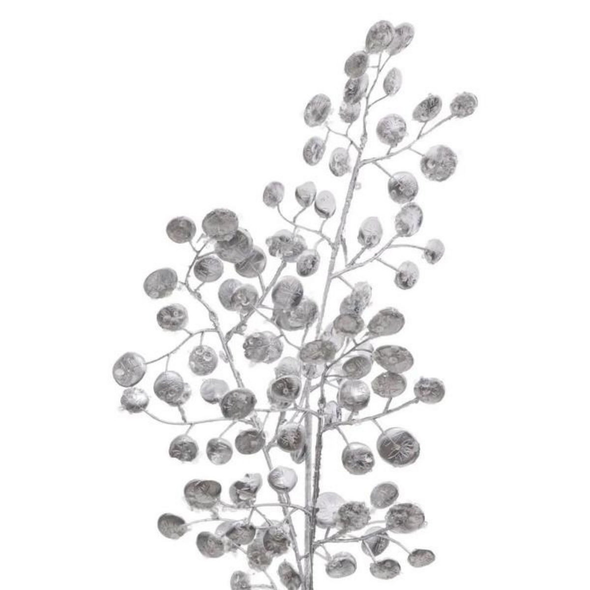 ATMOSPHERA Branche de Fleurs  Souffle Polaire  75cm Argent