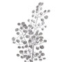 Voir la diapositive 2 : ATMOSPHERA Branche de Fleurs  Souffle Polaire  75cm Argent