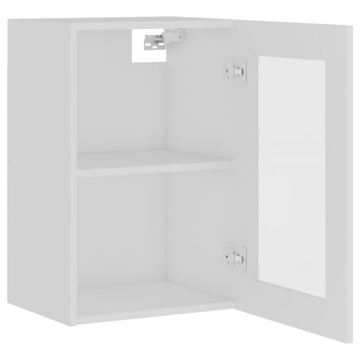 VIDAXL Armoire en verre suspendue Blanc 40x31x60 cm Bois d'ingenierie