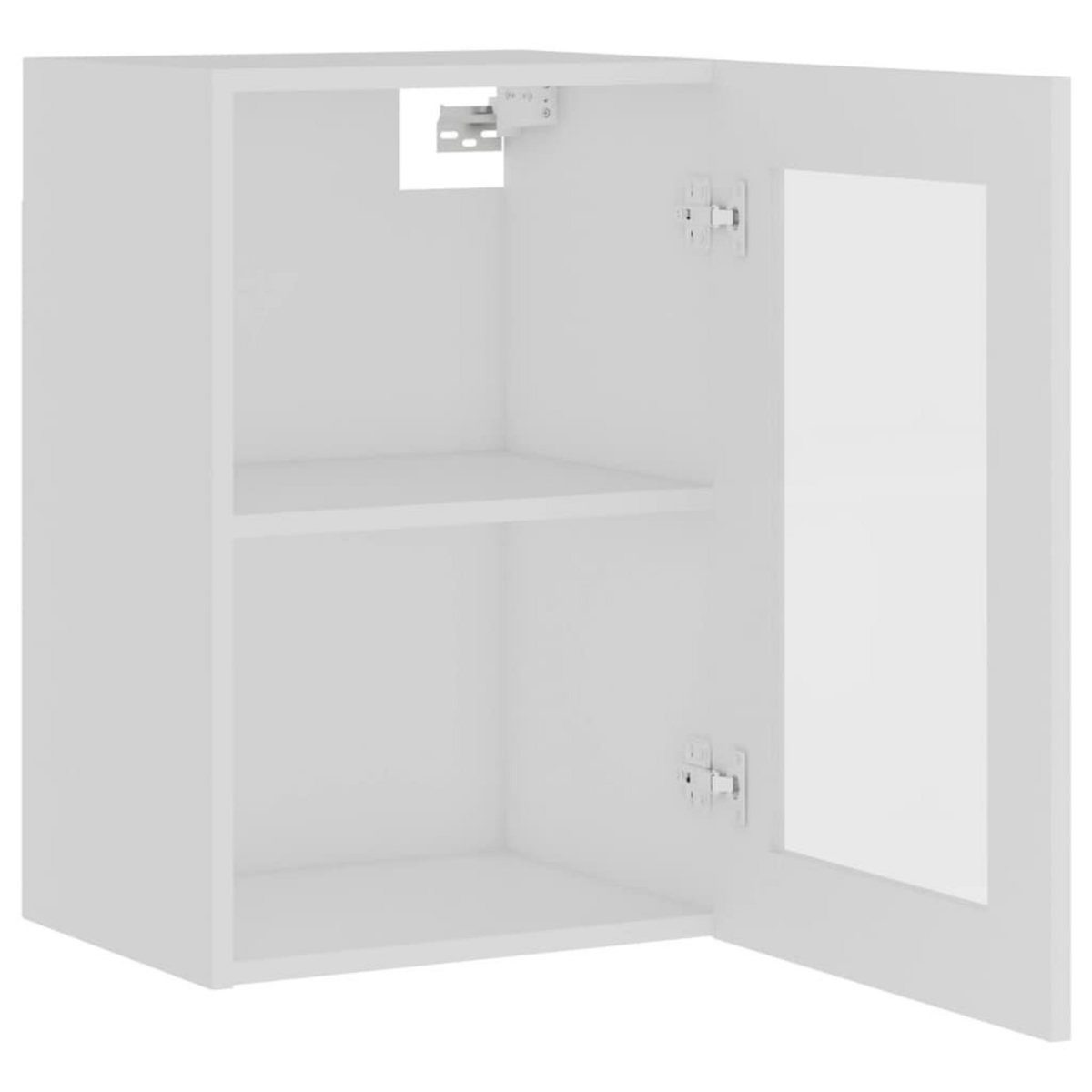VIDAXL Armoire en verre suspendue Blanc 40x31x60 cm Bois d'ingenierie