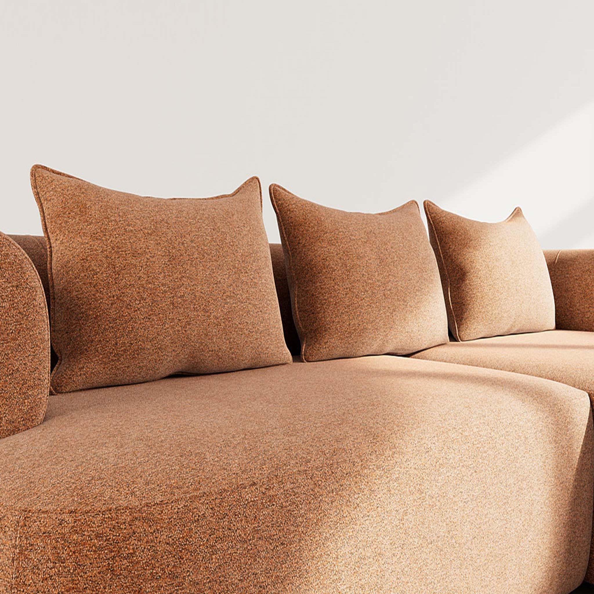 Voir la diapositive 4 : BEST MOBILIER Angela - canapé d'angle droit 4 places en velours texturé