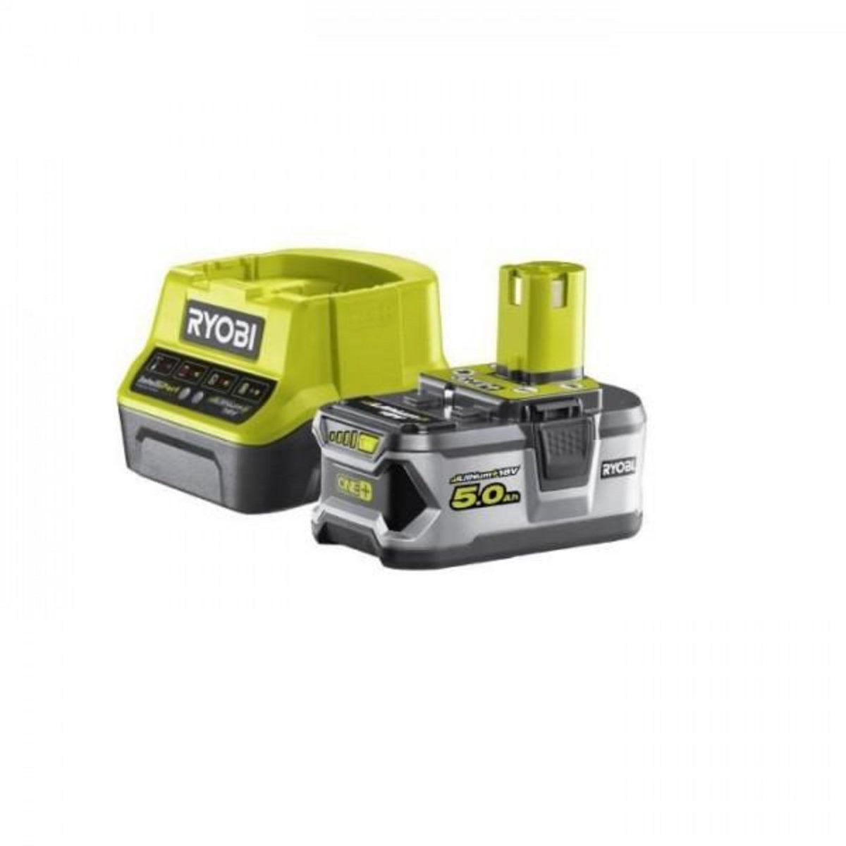 Ryobi Tondeuse a Gazon RYOBI -   poussée 18V ONE+ - Brushless - Ø coupe 37 cm - ramassage et mulching + batterie 5,0 Ah & chargeur - RY18LMX37