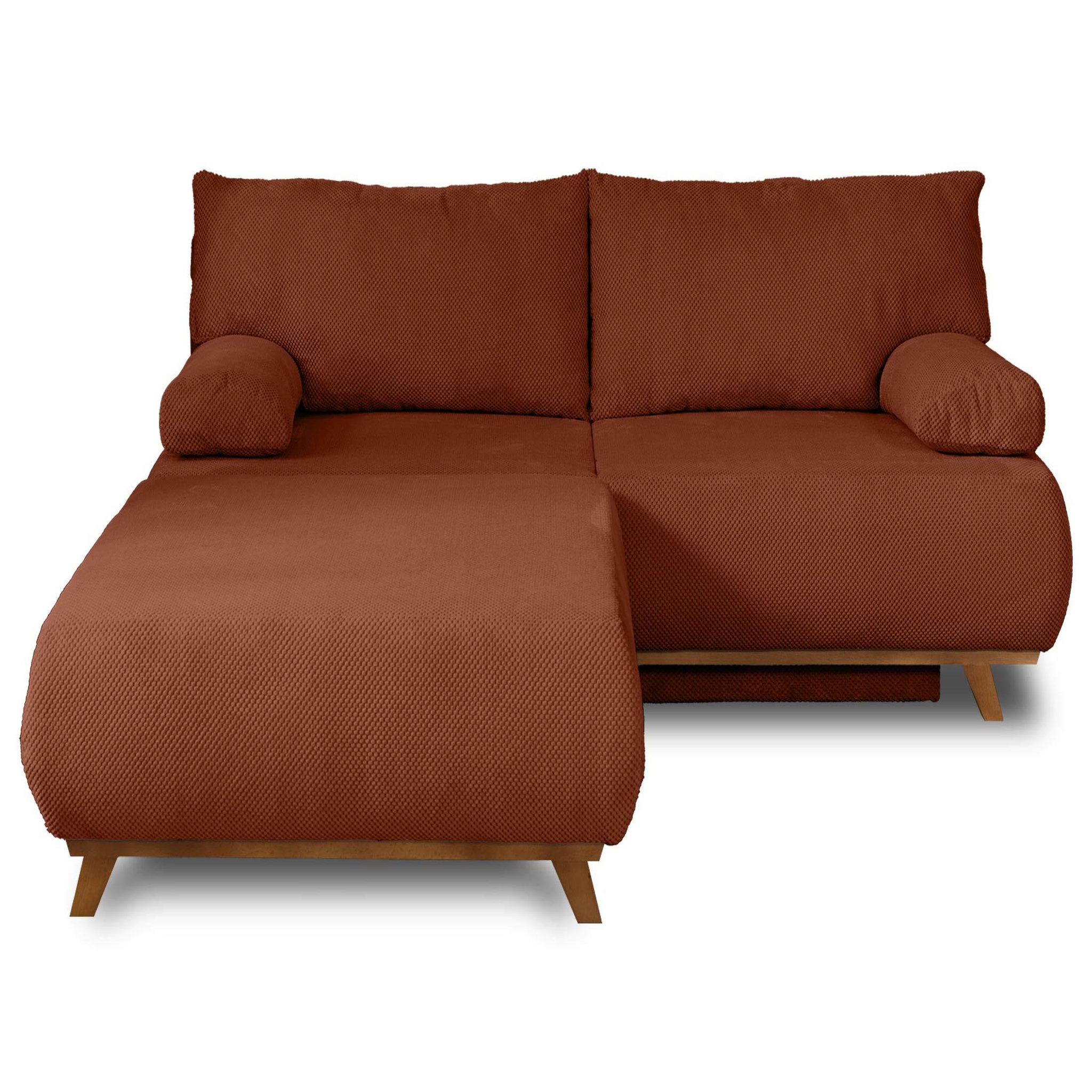Voir la diapositive 1 : BEST MOBILIER Cristal - canapé 3 places - convertible avec coffre et grand pouf - en velours texturé