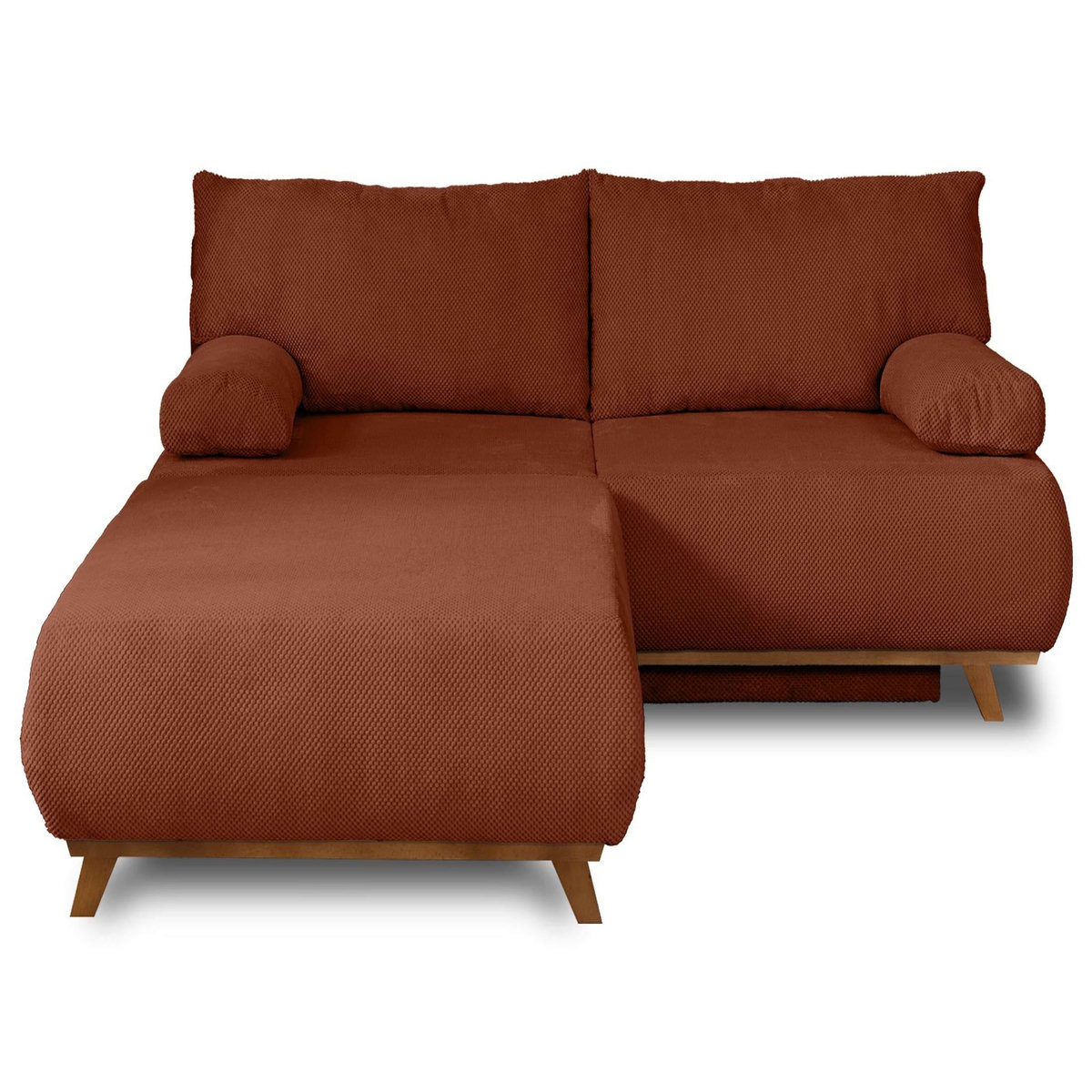 BEST MOBILIER Cristal - canapé 3 places - convertible avec coffre et grand pouf - en velours texturé