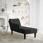 Voir la diapositive 3 : VIDAXL Fauteuil long avec accoudoir droit noir tissu