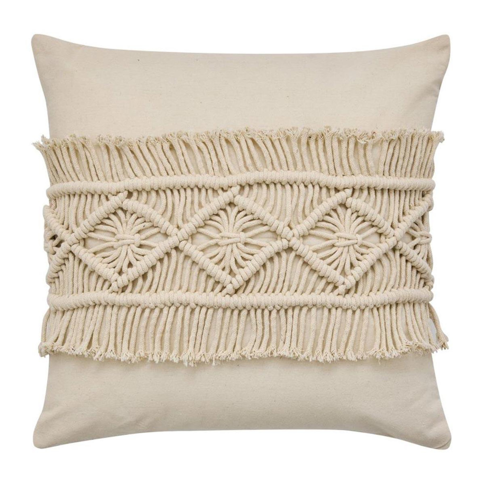 Douceur d'Intérieur Coussin déco macramé  samaya  45x45cm naturel