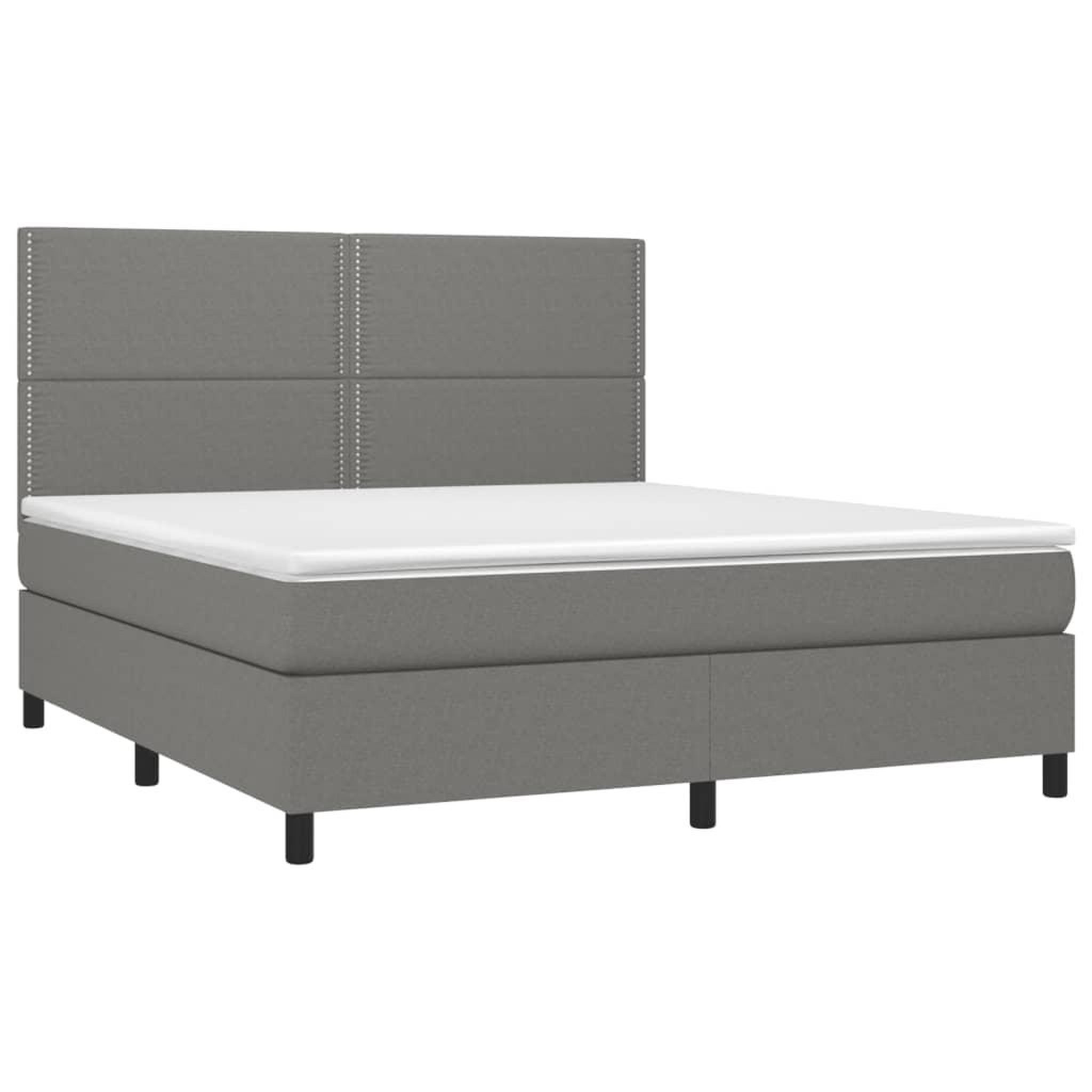 Voir la diapositive 3 : VIDAXL Sommier a lattes de lit avec matelas Gris fonce 180x200cm Tissu