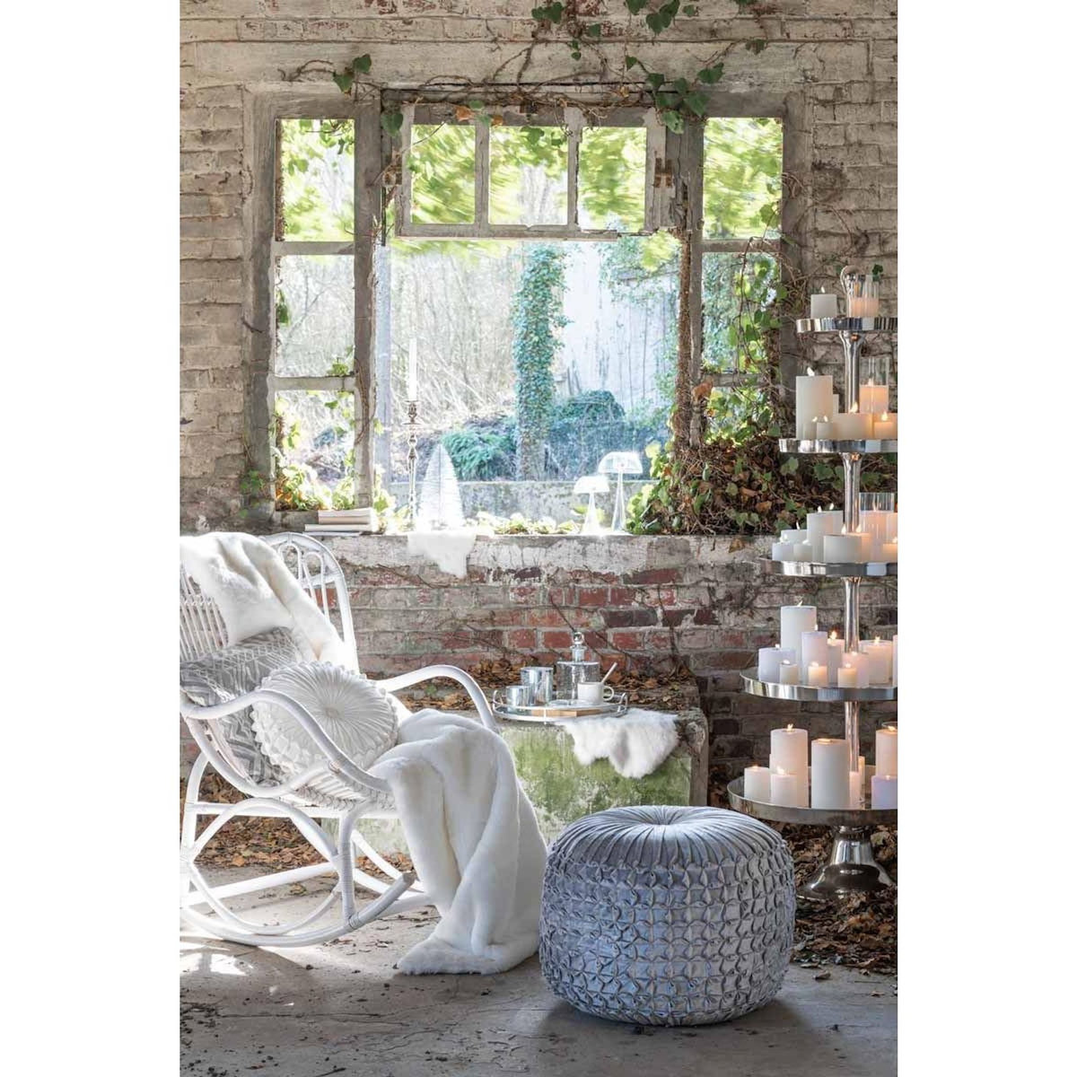 Paris Prix Coussin Rond Design  Viva  43cm Blanc