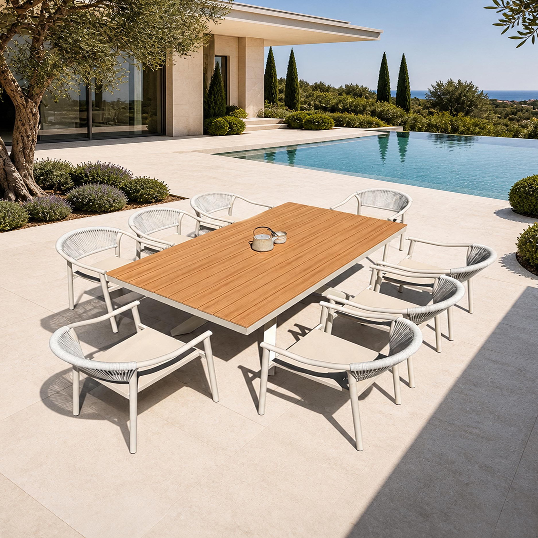 Voir la diapositive 2 : DCB GARDEN Ensemble repas de jardin en aluminium