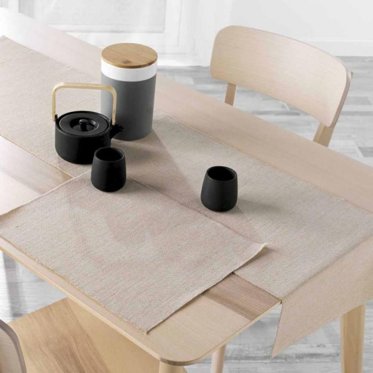 Paris Prix Chemin de Table en Jute  Tessi  35x140cm Beige