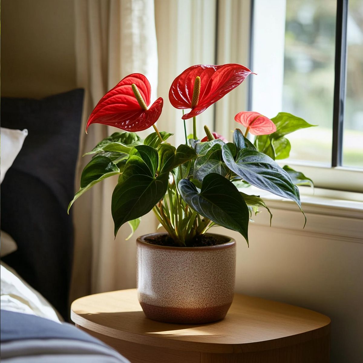 PLANT IN A BOX Langue de feu - Anthurium 'Royal Champion' - Hauteur 35-45cm - ø12cm