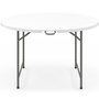 Voir la diapositive 5 : ID MARKET Table pliante d'appoint portable ronde 122 cm  camping ou réception avec housse blanche