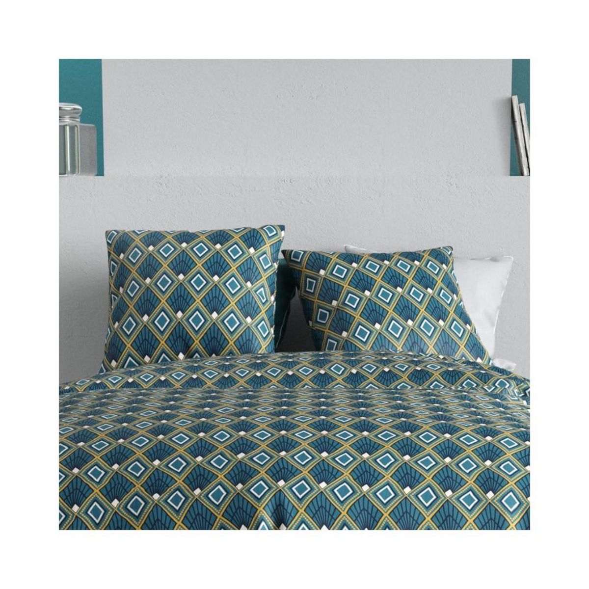 ATELIER DU COTON Housse de couette 240x220 TRISKA + 2 taies coton 57 fils