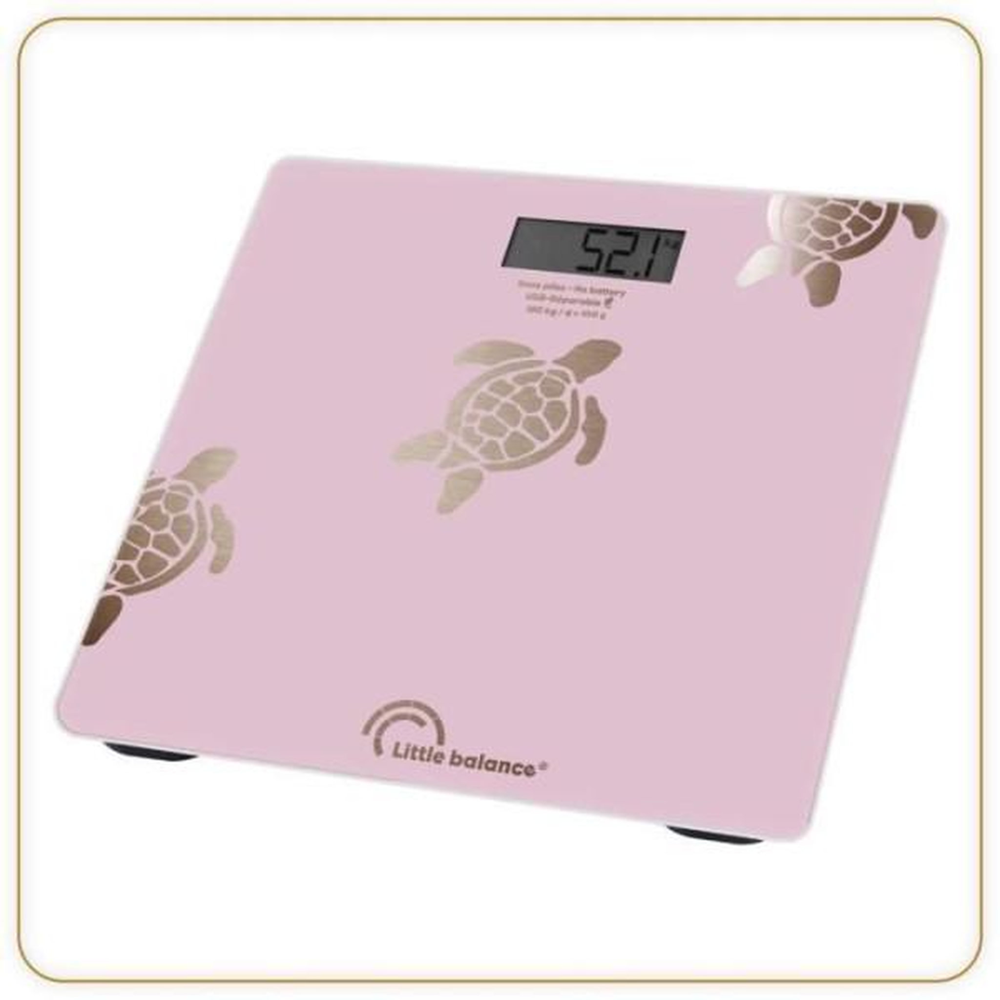Voir la diapositive 3 : LITTLE BALANCE Balance - Pese Personne  - LITTLE BALANCE - 8729 - Tortues gold métallisées - USB-réparable - 180 kg / 100 g - Rose