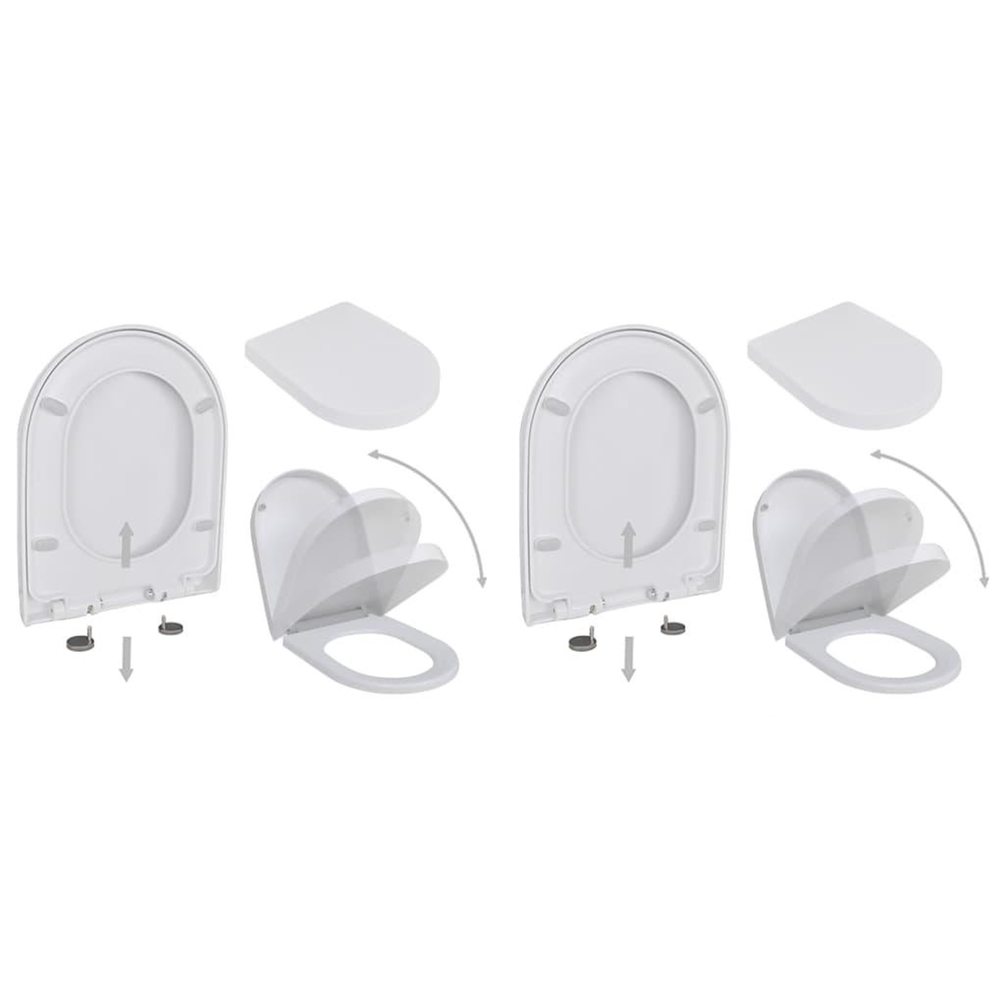 VIDAXL Abattant wc avec frein de chute 2 pcs plastique blanc
