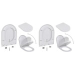 VIDAXL Abattant WC avec frein de chute 2 pcs Plastique Blanc
