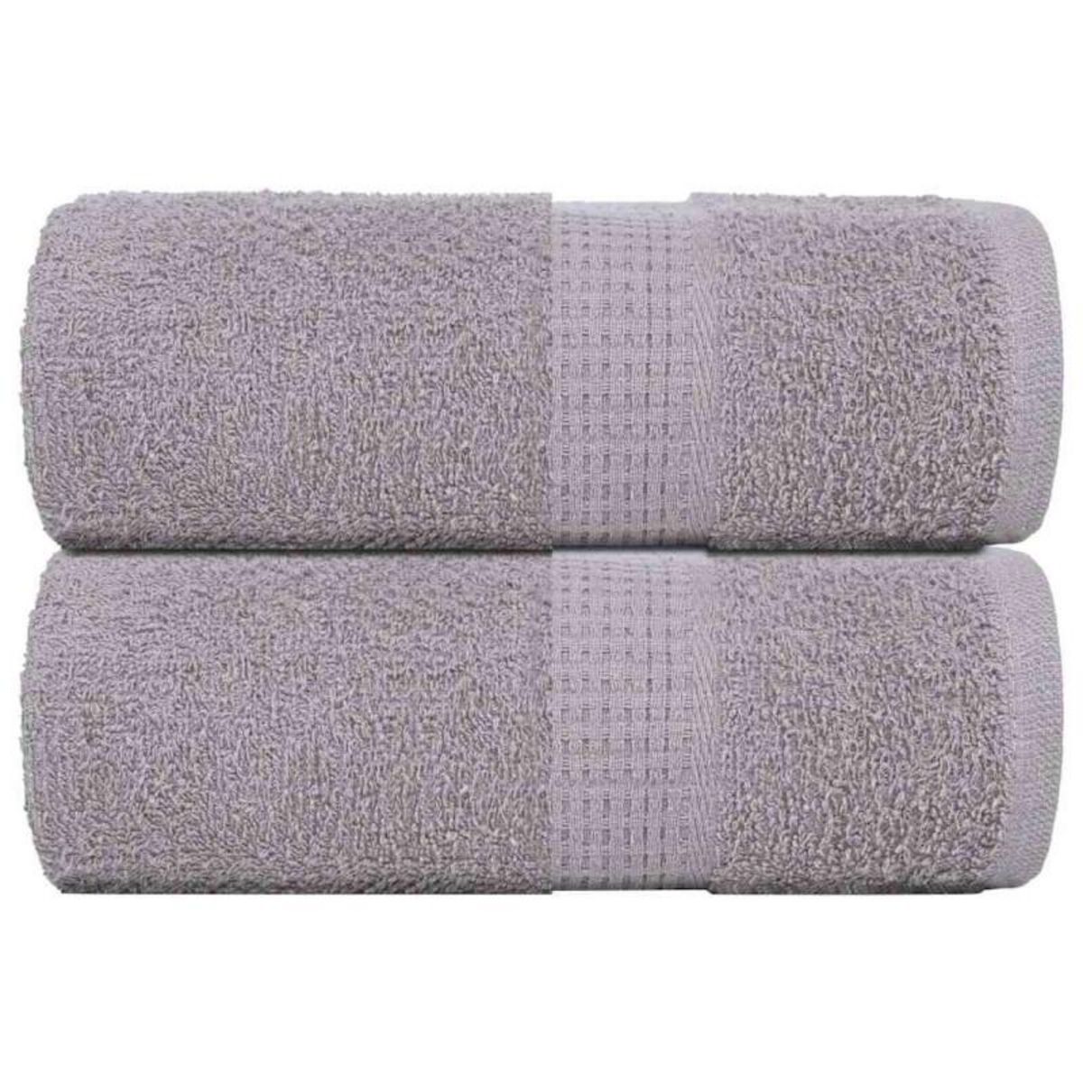 VIDAXL Serviettes de visage 2 pcs gris 30x30 cm 360 g m² 100% coton