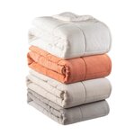 ACTUEL Couvre lit matelassé double face velours/sherpa BIEN CHEZ SOI . Coloris disponibles : Gris, Blanc, Beige