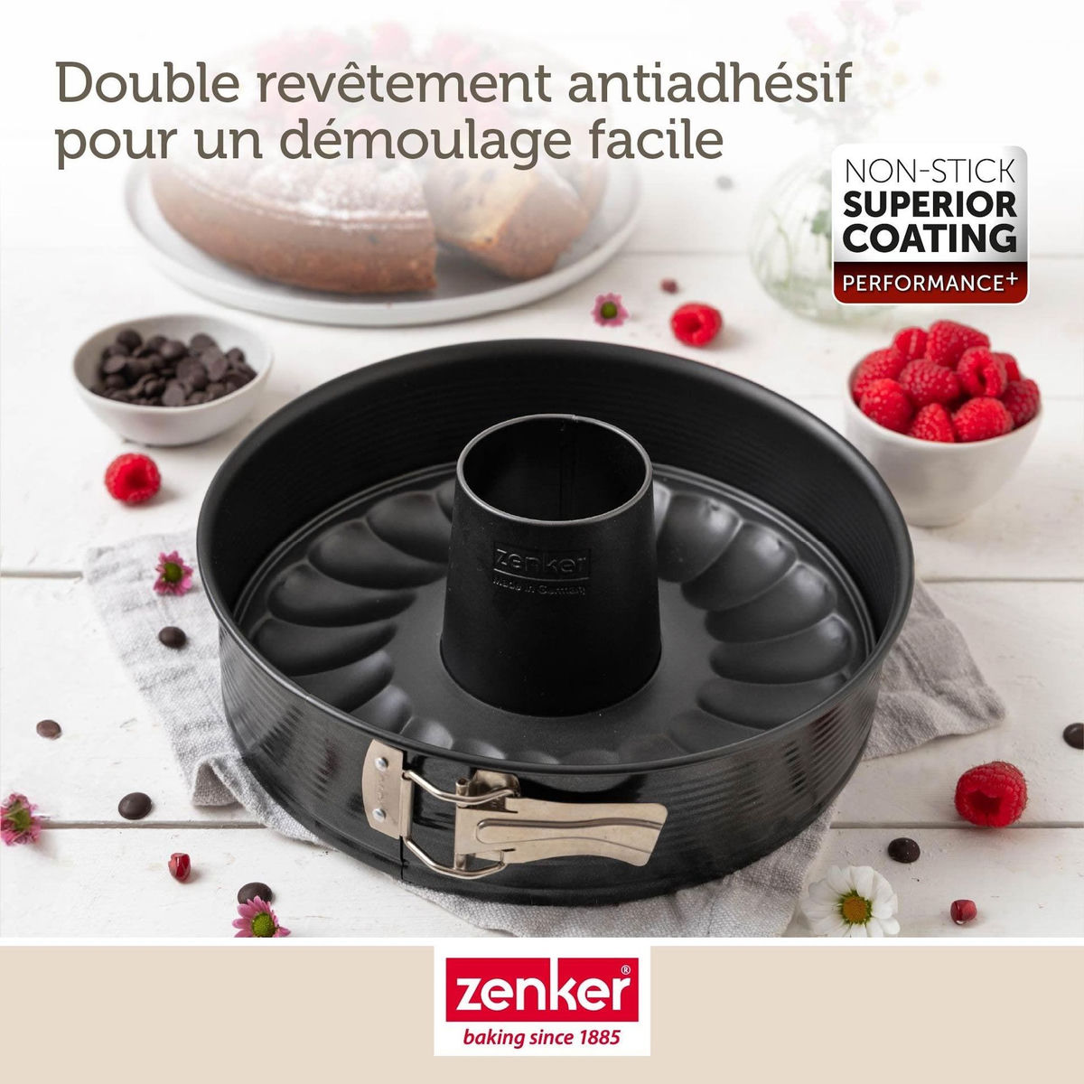 ZENKER Moule à manqué et à savarin double fond 26 cm Zenker PerfectBack+