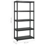 Voir la diapositive 6 : VIDAXL Etagere de rangement a 5 niveaux Noir 340x40x185 cm Plastique