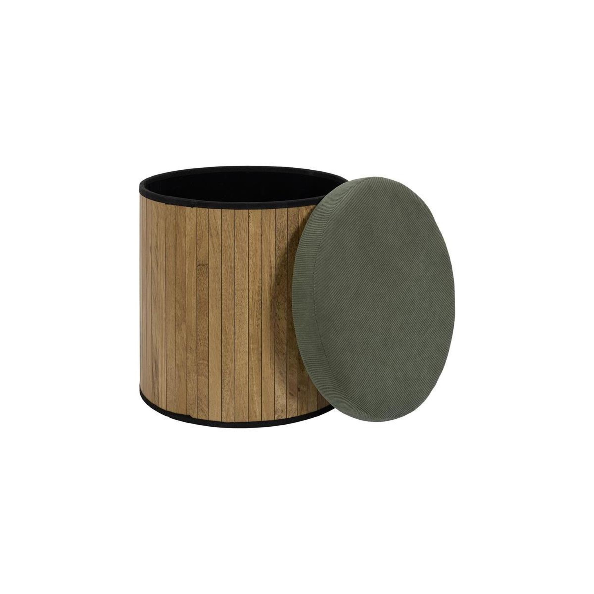 Voir la diapositive 2 : The Home Deco Factory Pouf coffre pliable  jules  38cm vert