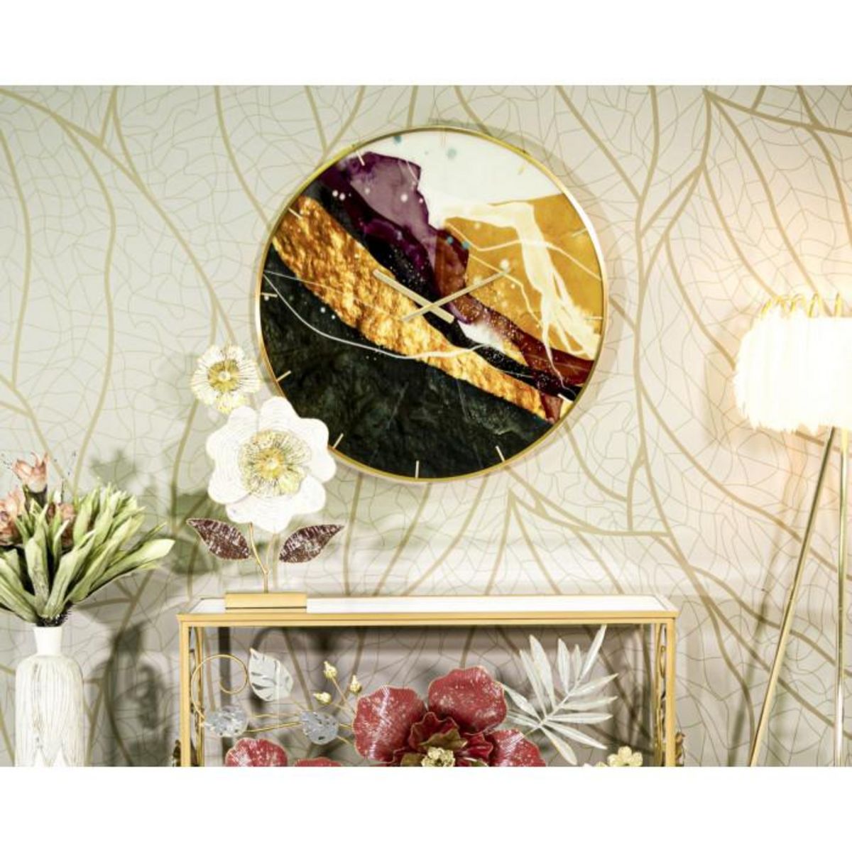 Paris Prix Horloge Murale en Verre  Mity  80cm Multicolore