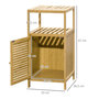 Voir la diapositive 3 : KLEANKIN Meuble bas salle de bain rangement salle de bain 1 porte 2 étagères bois bambou verni