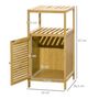 Voir la diapositive 3 : KLEANKIN Meuble bas salle de bain rangement salle de bain 1 porte 2 étagères bois bambou verni